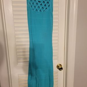 Turquoise bandage bodycon dress
